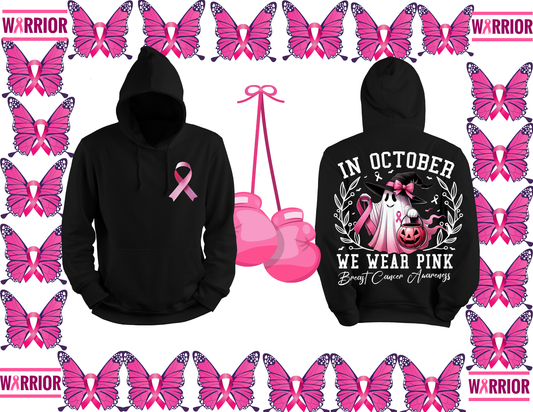 Breast Cancer Awareness Hoodie | In October We Wear Pink Ghost