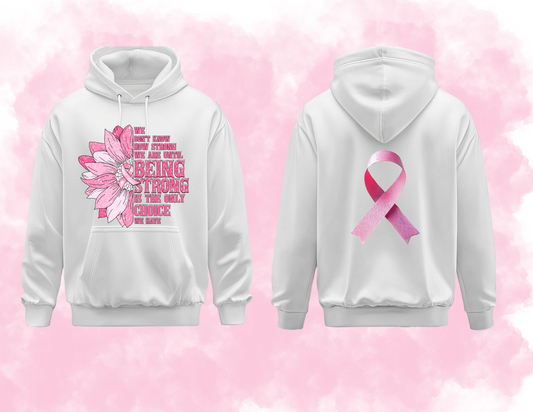Breast Cancer Awareness Hoodie – Pink Ribbon Strong Graphic Sweatshirt