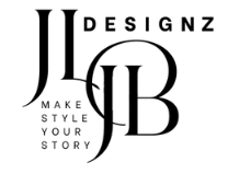 Logo with 'JJ Designz' and 'JJB' design elements on a black background